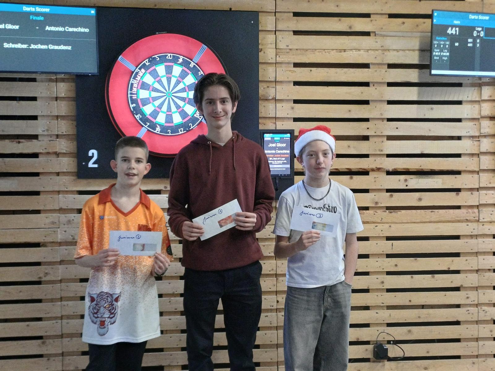 Christmas Open 2025 - Jugend: Nils Kessler, Diego Di Stefano (Sieger) und Linus Gross
